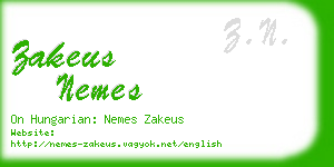 zakeus nemes business card